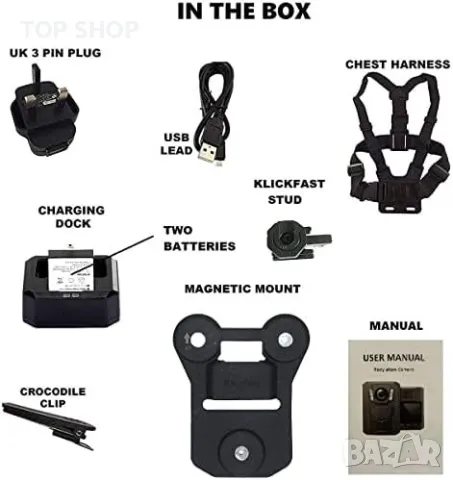 Нова Z5 Body 40MP камера с IR нощно виждане колан за гърди 64GB карта, снимка 5 - Камери - 49251702