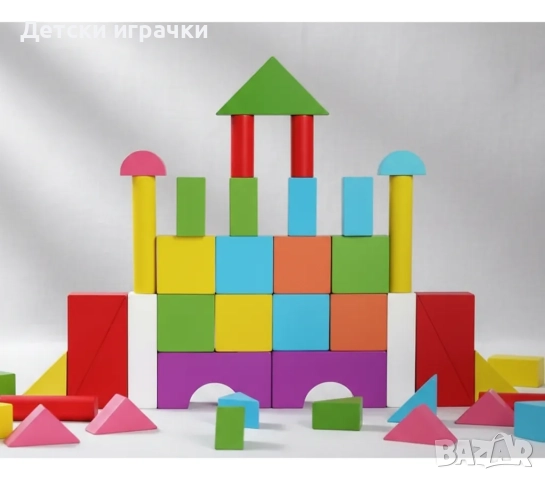 Дървен конструктор с форми 38 елемента, снимка 3 - Конструктори - 52633683