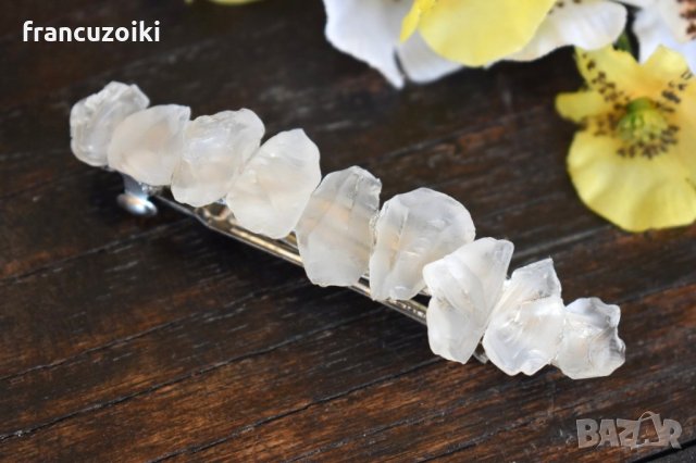 Шнола за коса от матирано стъкло - Бяло, снимка 2 - Аксесоари за коса - 29186990