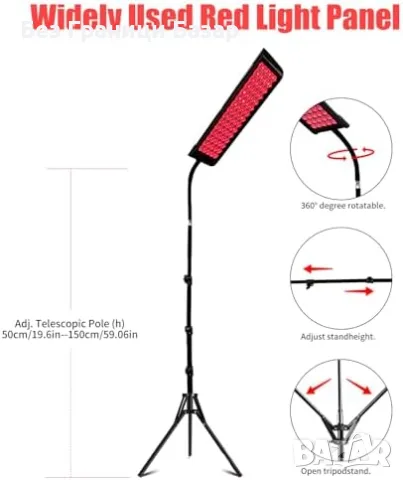 Нов Панел за червена и инфрачервена светлина 660nm 850nm със стойка 75 LED за цяло тяло, снимка 5 - Други - 56208840