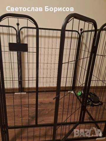 Клетка за животни, Latauar, Метал/Стомана, 6 панела, 70x80 см, Черна, снимка 6 - Други стоки за животни - 53019162