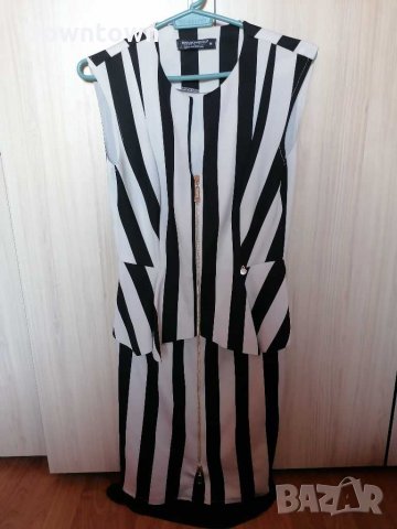 RINASCIMENTO made in Italy, оригинална елегантна Черно-бяла рокля /размер S /, снимка 3 - Рокли - 31088377