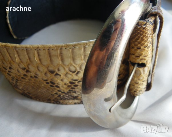 Широк колан от естествена кожа на питон, снимка 6 - Колани - 38000558