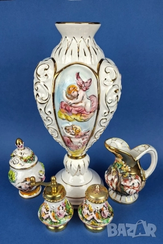 Италиански порцеланов комплект в стил Capodimonte, снимка 1
