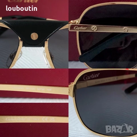 Cartier мъжки слънчеви очила с кожа, снимка 3 - Слънчеви и диоптрични очила - 50741509