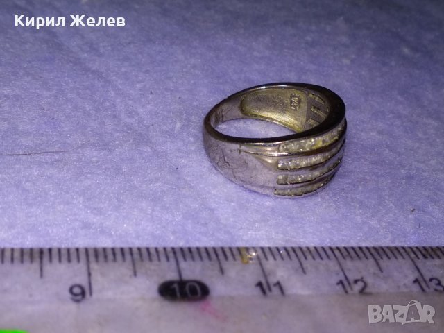 Стар СКЪПОЦЕНЕН СРЕБЪРЕН ВИНТИДЖ АРТ ПРЪСТЕН НИКЕЛИРАНО СРЕБРО 925 ПРОБА с ФАСЕТИРАНИ КРИСТАЛИ 40600, снимка 7 - Пръстени - 42599953