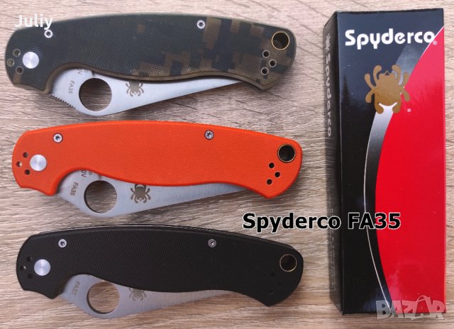 Сгъваем нож Spyderco Military / Paramilitary / FA35, снимка 13 - Ножове - 19574898