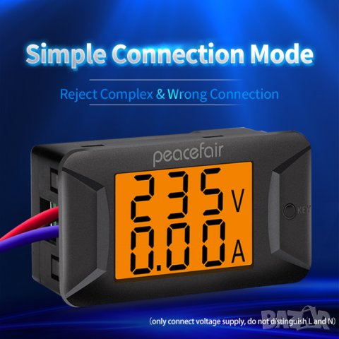 Волтметър Peacefair PZEM-026 AC 40-400V 100A, снимка 7 - Друга електроника - 34371207