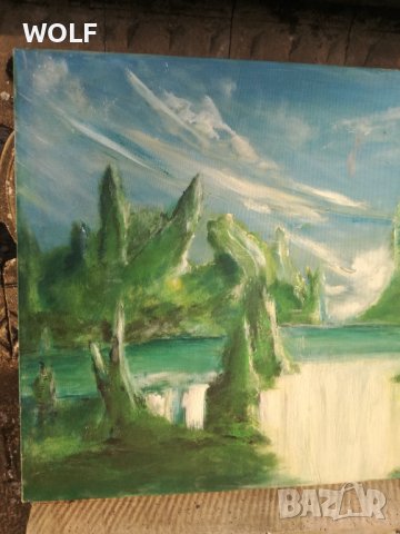 Art Deco Масло бои платно 100-70см авторска от германия, снимка 4 - Картини - 36696272