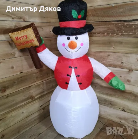 Снежен човек,надуваем,LED светлини,многоцветен, снимка 5 - Декорация за дома - 48197313