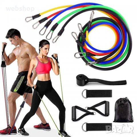 КОМПЛЕКТ ЛАСТИЦИ ЗА ТРЕНИРОВКА POWER RESISTANCE BANDS, снимка 11 - Фитнес уреди - 37945709
