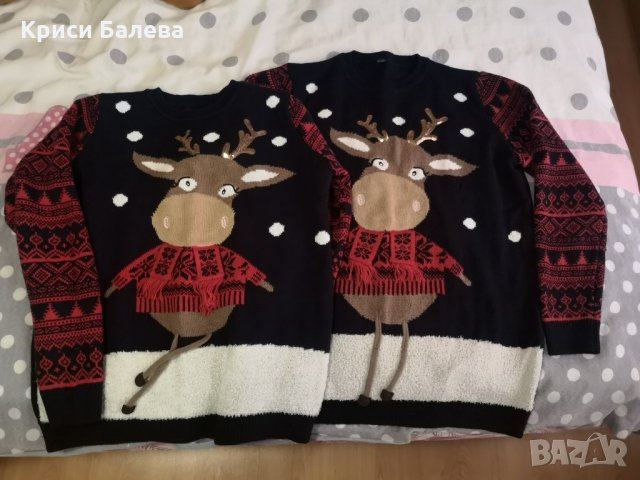  Коледнен пуловер М размер , снимка 1 - Блузи с дълъг ръкав и пуловери - 31732456