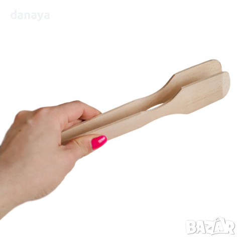 4541 Дървена щипка за скара, 28 см, снимка 2 - Прибори за хранене, готвене и сервиране - 44773928