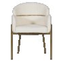 Кресло трапезен стол/бар стол кресло цвят бежев/крем-дамаска и крака в злато с доставка до 2 дни, снимка 3