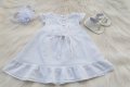 Бебешка бяла рокля 6-9 месеца , снимка 2