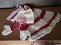 Сет ръчно плетиво шапка, шал и ръкавици, снимка 1 - Други - 31007539