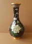Красива 19ти век Китайска Клазоне бронзова клетъчен емайл ваза, снимка 2