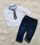 Детски официален комплект 6-9 месеца дънки риза и вратовръзка, снимка 10