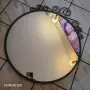 Кръгло огледало с желязна рамка и железни орнаменти. , снимка 2