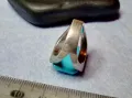 СКЪПОЦЕНЕН СРЕБЪРЕН ПРЪСТЕН СРЕБРО 925 с ГОЛЯМ ШЛИФОВАН ТЮРКОАЗ ВИНТИДЖ АРТ МОДЕЛ 48577, снимка 12