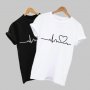Дамска тениска Електрокардиограма Сърце, снимка 1 - Тениски - 29269479