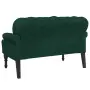 vidaXL Пейка с облегалка, тъмнозелена, 119,5x64,5x75 см, кадифе, снимка 6