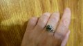 Старинен сребърен пръстен с естествен камък, снимка 4