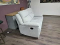 Сив диван от плат двойка с ръчен релаксиращ механизъм, снимка 9