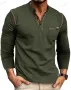 Мъжка тениска с дълъг ръкав Henley, 6цвята , снимка 2
