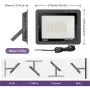 100W LED прожектор за външно осветление 10 000 LM супер ярък IP66 6000 K студена бяла – Черен, снимка 4