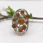 Сребърен пръстен с Балтийски кехлибар , снимка 3