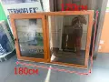 200822 ПВЦ PVC дограма прозорец 120/180см кафяво дъб  - цена 3 бр по 190 евро d+ -по един отваряем ,, снимка 1