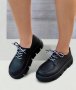 Равни обувки - черна кожа - BZ7, снимка 1 - Дамски ежедневни обувки - 42830860