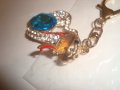 СКЪПОЦЕНЕН КЛЮЧОДЪРЖАТЕЛ КОБРА БРОНЗ ЕМАЙЛ КАМЪНИ и КРИСТАЛИ ПОЗЛАТЕН 14287, снимка 3