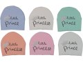 Бебешки памучни шапки 0-6м. Little Prince/Little Princess 👑, снимка 1 - Бебешки шапки - 44698460