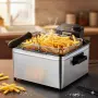Фритюрник Cheffinger CF-EDP5.0 – 5L, 2000W, неръждаема стомана, 3 кошници, регулируема температура, снимка 3