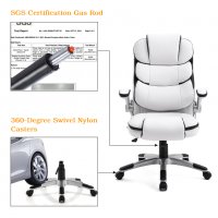 Ергономичен офис стол с мека седалка и облегалка YMS-2332-WHITE, снимка 4 - Столове - 35474639