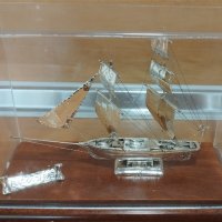 Стар сребърен кораб, ветроход, маркиран 950, снимка 8 - Колекции - 42344476