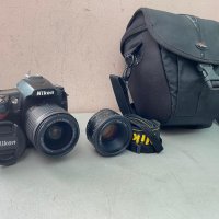 Фотоапарат Nikon D90 и обектив Nikon AF Nikkor 50mm f/1.8D, снимка 1 - Фотоапарати - 30523091