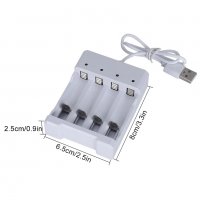 USB 4 слота Зарядно устройство за бързо зареждане на батерии AAA и AA , снимка 3 - Друга електроника - 31324050