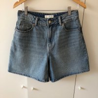 H&M дънкови къси панталони, размер 38(S/М) с висока талия, снимка 4 - Къси панталони и бермуди - 37653781
