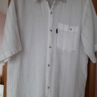 Мъжка риза къс ръкав от кенар бяла размер L, снимка 2 - Ризи - 29160982