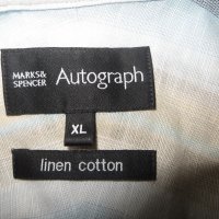 Мъжка риза с къс ръкав от лен M&S Autograph, снимка 4 - Ризи - 29224036
