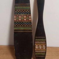 Стар руски комплект дървена четка за дрехи с поставка за закачане, снимка 2 - Антикварни и старинни предмети - 42712027