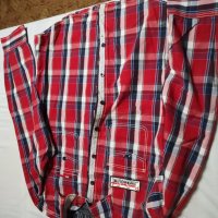 Мъжка риза в червено каре с дълъг ръкав, снимка 3 - Ризи - 35487065
