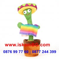 Пеещ танцуващ и повтарящ плюшен кактус в саксия играчка за деца  - код 3698, снимка 13 - Плюшени играчки - 36912360