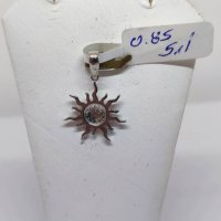 Сребърна висулка слънце-0,85гр/14кр, снимка 3 - Колиета, медальони, синджири - 39741660