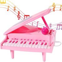 Бебешко многофункционално пиано с микрофон / Бебешки образователен музикален инструмент, снимка 1 - Музикални играчки - 42549672