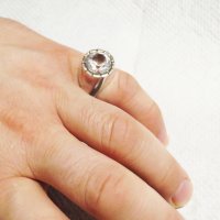 мъжки сребърен пръстен, солиден мъжки пръстен с голям камък - цирконий - стар внос от Щатите ., снимка 7 - Пръстени - 31568998