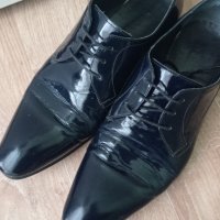 Мъжки обувки Andrews, официални, тъмно сини лак 41 номер, снимка 5 - Официални обувки - 40220997